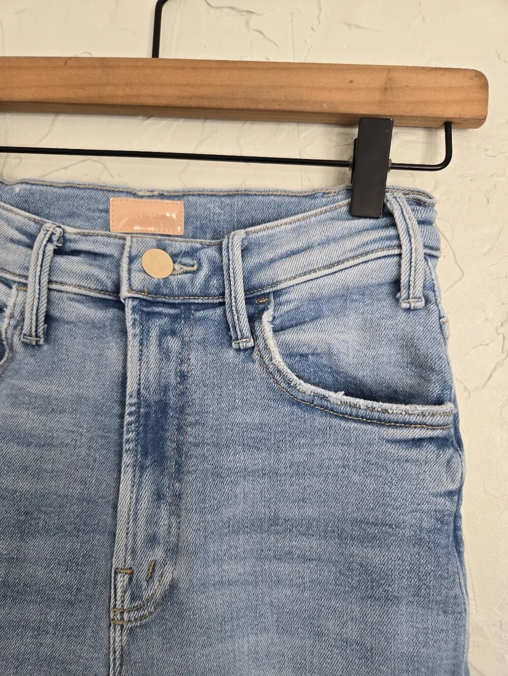 MOTHER Hustler Ankle Fray Light Wash Jeans, 24